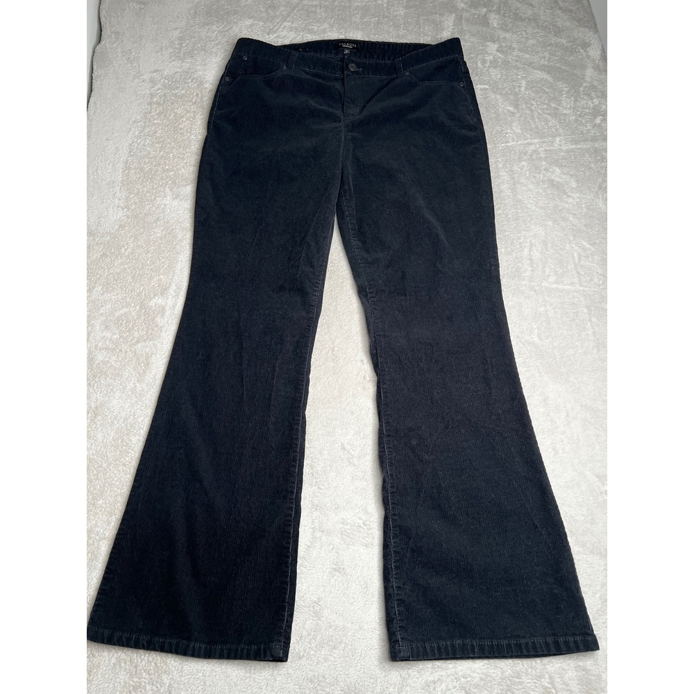 Talbots Black Corduroy Bootcut Pants Women's Size 16 Heritage‎ Old Money Preppy